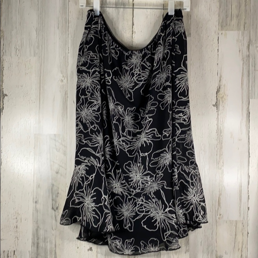Notations Black Floral PullOver Skirt Plus Size 3X